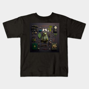 Frog: Knolling photography, ultra-safe camera, collectibles Kids T-Shirt